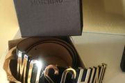 Moschino Logo- Plaque Leather Belt