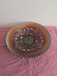 Strawberry Northwood Amethyst basketwave bowl