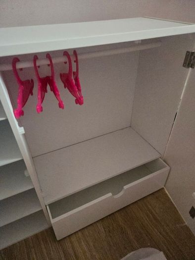 Our Generation doll wardrobe with dresser and stool