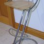 Designer Bar Stools - Wood & Chrome Steel Image 3