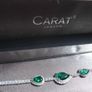 Vintage Sterling Silver 925 Emerald Green Bracelet   Emerald Wedding Bracelets Art Deco Jewelry L-7,5   9,80g Image 2
