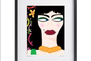 Hippy Two, Large framed print by artist Helen Mathews.