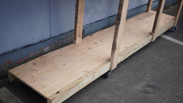 Large Pine Workbench on Castors