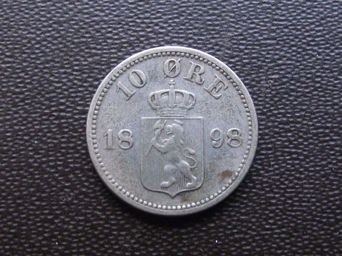 1898 Norway.  Silver 10 Ore