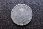 1898 Norway.  Silver 10 Ore
