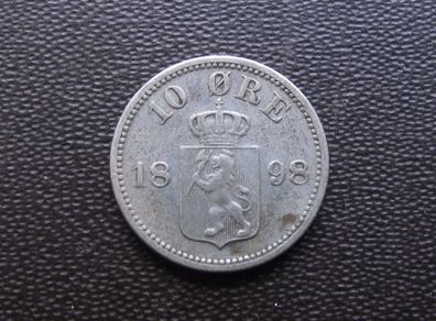 1898 Norway.  Silver 10 Ore