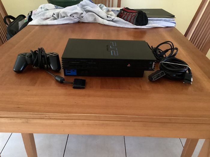 Sony PlayStation 2 Console - Black with Official Controller & Cables - Tested & Working