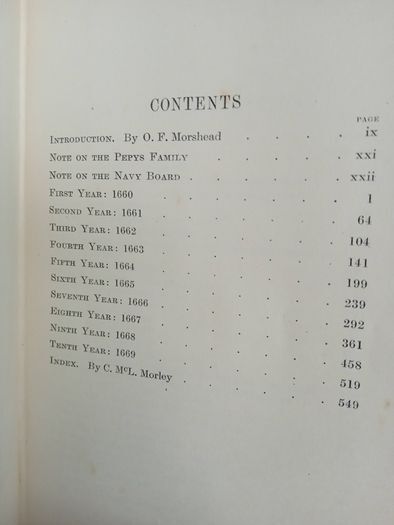Everybody's Pepys: The Diary of Samuel Pepys 1660-1669 Abridged from the Copyright Text and Edited by O. F. Morshead (HQ468)