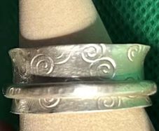 Sterling silver handmade Celtic triskele spinner fidget anxiety ring. Size Q