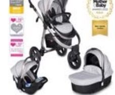 Infababy ultimo 3in1 travel system including isofix base graphite colour with grey material