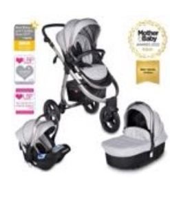 Infababy ultimo 3in1 travel system including isofix base graphite colour with grey material