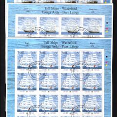 2005 Ireland Tall Ships Waterford Commemorative Stamp Sheetlet Plate 1B1B1B1B Fine CDS Used with Dublin cancel of 4th July 2005 (Frist day of issued) on envelope extract.