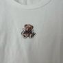 White Cropped Teddy Bear Graphic T-Shirt - Size S Image 2