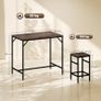 Industrial Rectangular Bar Table Set with 4 Stools for Dining Room, Kitchen, Dinette Image 2