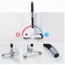 Ibergrif Wall Mounted Kitchen Tap Single Lever Mixer Tap 360 Rotation Sink tap with Adjustable Mounting Hole Image 5