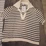 Reiss Gemma Open Knit Polo Shirt Image 3
