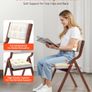 Set of 2 Wooden Folding Chairs with Cushions Portable Foldable Design Image 3