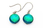 925 Sterling Silver Dichroic Glass Earrings