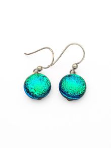 925 Sterling Silver Dichroic Glass Earrings