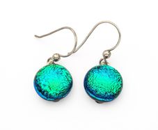 925 Sterling Silver Dichroic Glass Earrings
