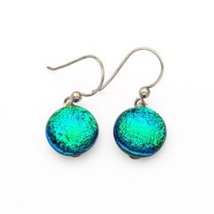 925 Sterling Silver Dichroic Glass Earrings