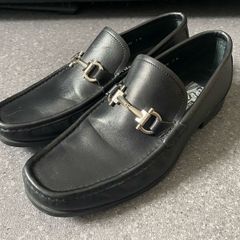 Salvatore Ferragamo Black Leather Gancini Bit Loafers Moccasins Mens