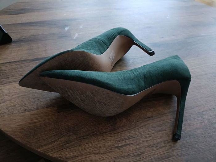 forest green high heel shoes uk5