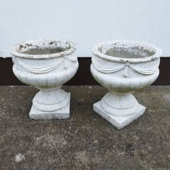2 Concrete Flower Pots
