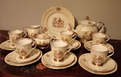 Stunning Vintage Lustre Pearlescent  Tea / Coffee Set. Made In Poland,Chodziez.