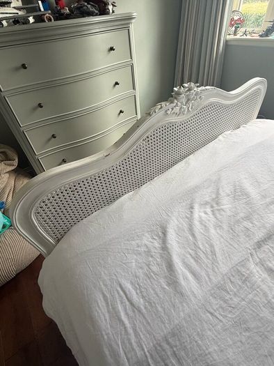 Hand Painted French Style Solid Wood Double Bed