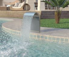 Pool Fountain Stainless Steel 45x30x65 cm Silver