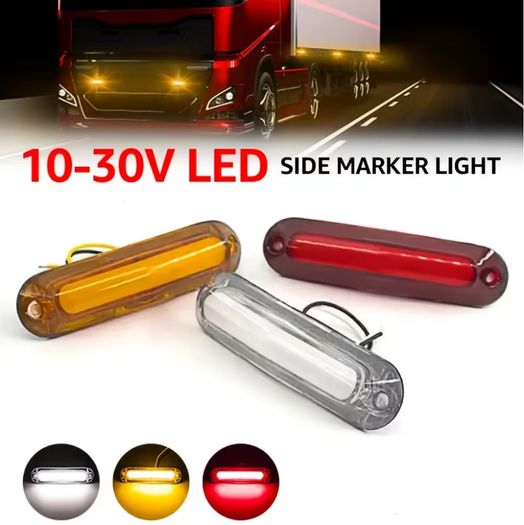 2pcs  LED Signal Light Strip, Red, Yellow, White Side Lights,
