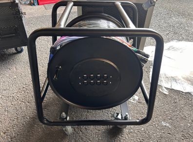 New 8-way 80 Metre Xlr Dmx or Audio Multicore Cable on reel drum on castors