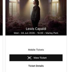 Lewis Capaldi x2 standing Wed 24th June