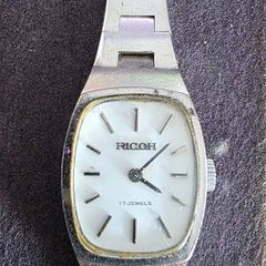 Vintage 1970s Ricoh 17 Jewels Ladies Mechanical Watch,  White Dial, Running Well