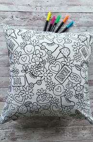 Colour me cushion. Perfect gift for kids and teenagers.