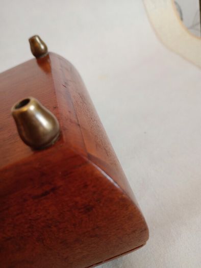 Antique Wooden and Brass Inlay Music Jewellery Box