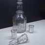 Victorian Cut Glass Decanter With Two Silver Mounted Shot Glasses Image 3
