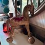 New vintage inspired 45cm high hand carved horse on wheels with washed wood finish Image 4