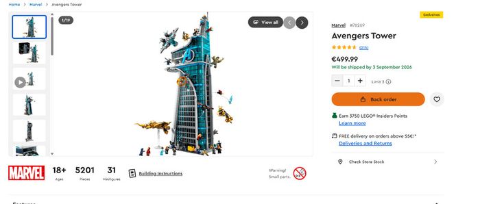 Lego 76354 76269 40894