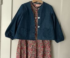 Flower dress & Denim jacket