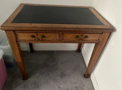 Antique leather topped desk