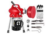 250W Auger Pipe Drain Cleaning Machine Electric Drain Cleaner 20-125MM Tube Unblocker Toilet Sewer Dredger Set