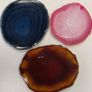 Polished Agate Slice Geode Coasters Set of 3 with Acrylic Display Stands (Blue, Pink, Amber) Image 5