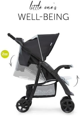 Shopper Neo II, Caviar/Silver - Lightweight Pushchair with Snack Tray, Cup Holder & Raincover, Compact & One Hand Folding, Fully Reclining from Birth up to 22 kg