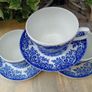 Broadhurst blue transferware, Blue and white cups and saucers Image 5