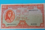 Irish 1952 Lavery ten shilling banknote in Fine  condition