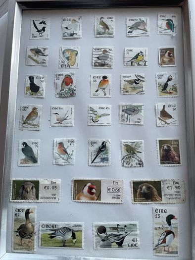 Framed Birds  of Ireland Stamp Collection