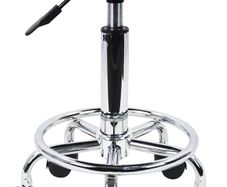 NEW SALE | Swivel Rolling Stool Height Adjustable PU Leather Cushion Salon Vanity Massage Office Stool Chair Small