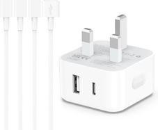 iPhone Charger, 20W Fast USB C Plug Dual Port and 2-Pack 2M Cable for iPhone 14/14 Pro/14 Pro Max/14 Plus/13 12 11 X XR XS SE 8 7 6 6S Mini, iPad Pro, Samsung Google UK Type C PD Charging